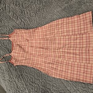 Pink Plaid Sleeveless Dress